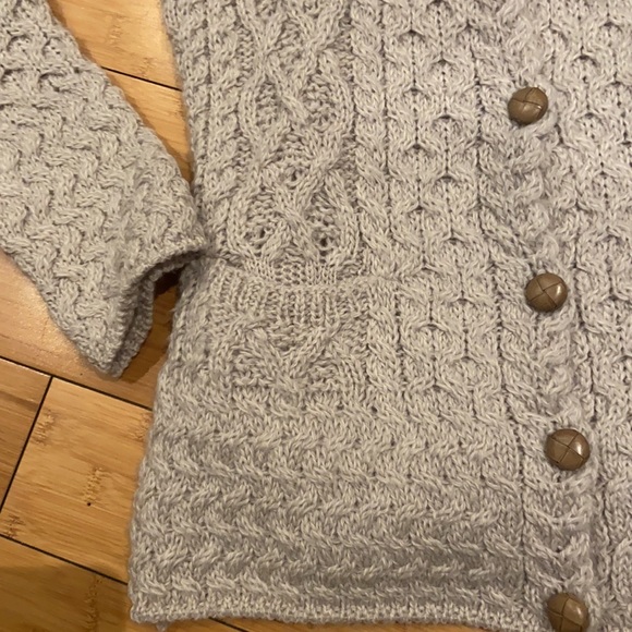 IrelandsEye 100% merino wool cream cardigan - Picture 5 of 13